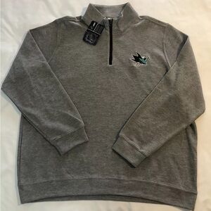 NWT NHL Sharks Large Quarter Zip Sweater
